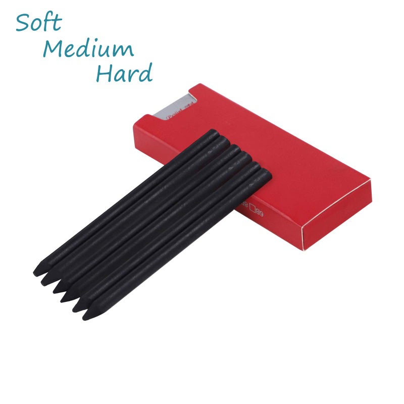 BXT 5.6MM Lead Refills for Metal Automatic Mechanical Graphite Pencil,6pcs Charcoal Refills in Soft Medium Hard for Draft Drawing, Shading, Crafting, Art Sketching - Image 3